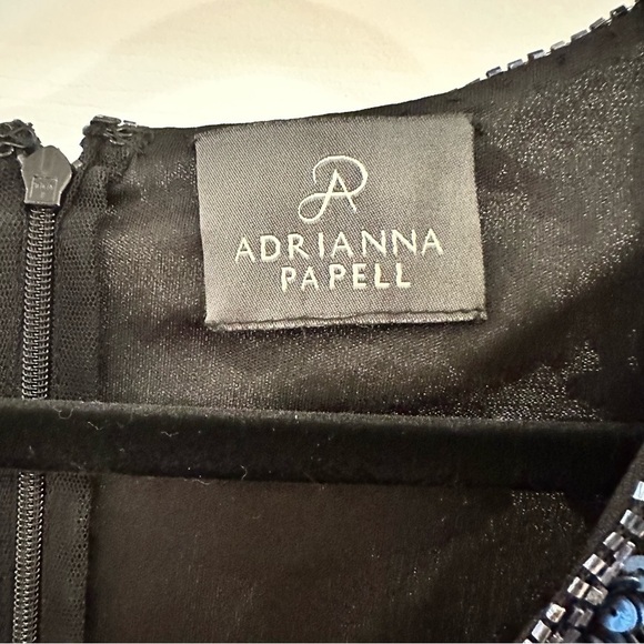 ADRIANNA PAPELL BLUE SEQUIN BEADED MESH SHORT MINI COCKTAIL DRESS 4 - Picture 9 of 10